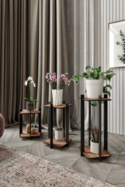 Hanah Home Flower Desk Square - Walnut